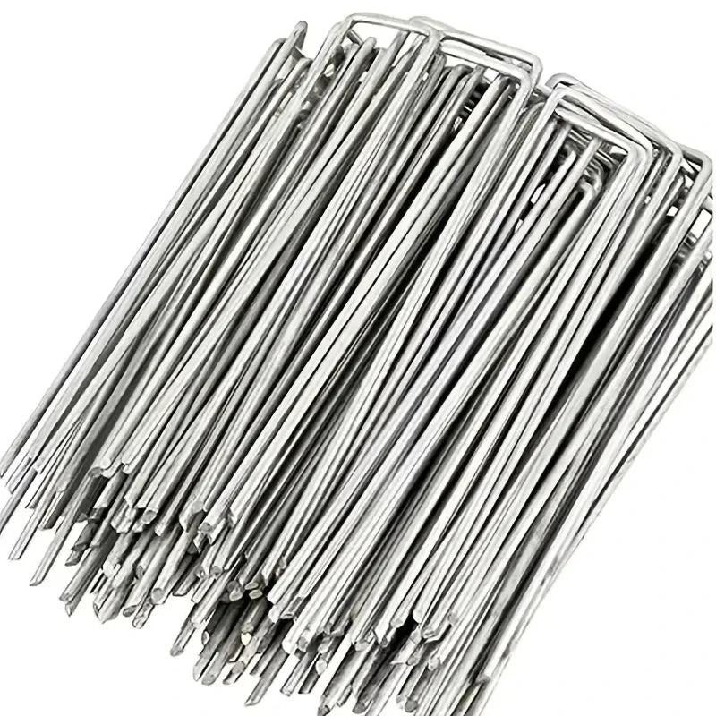 Agrafes galvanisées en U pour toile anti-mauvaises herbes, 10 ou 15 cm, 50 ou 100 pièces