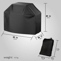 Housse barbecue polyester noire imperméable et coupe-vent, 5 tailles, rond ou à gaz