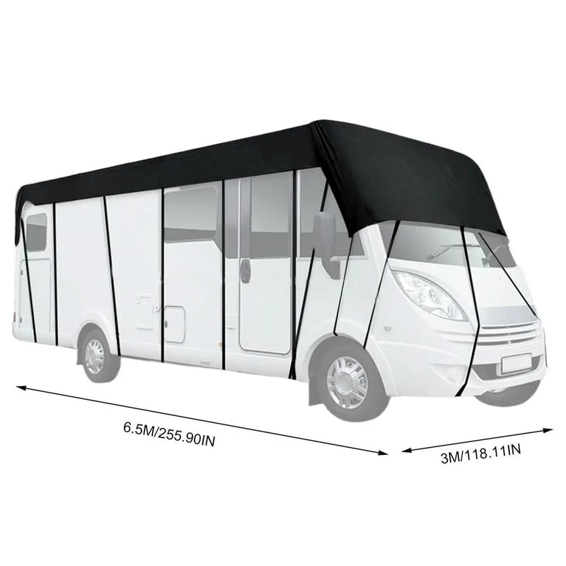 Housse de toit pour camping-car et caravane Oxford 210D, noire ou argent, 500 à 750 cm