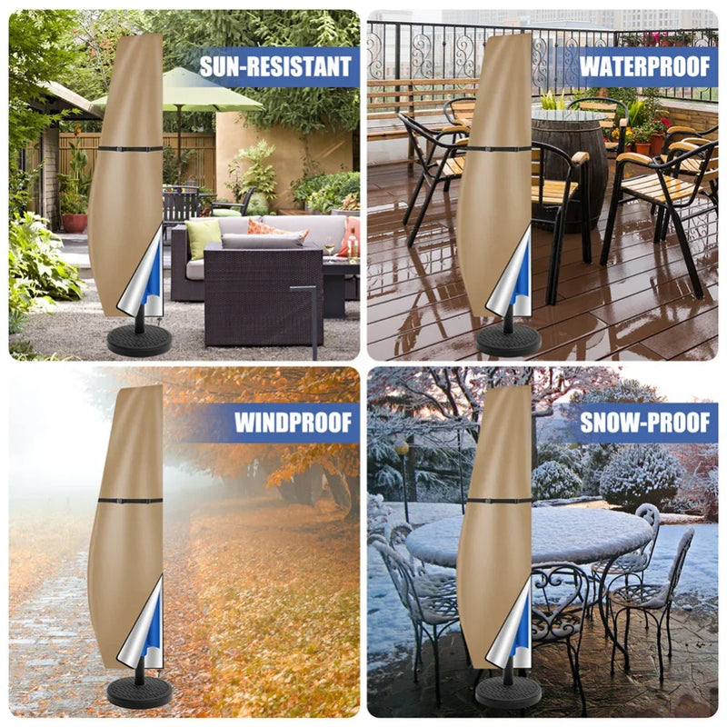 Housse parasol droit ou déporté Oxford 210D imperméable avec tige, 4 coloris, 170 à 280 cm