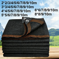 Voile d'ombrage noire anti-UV à œillets, 36 tailles, 50 ou 100 g/m²