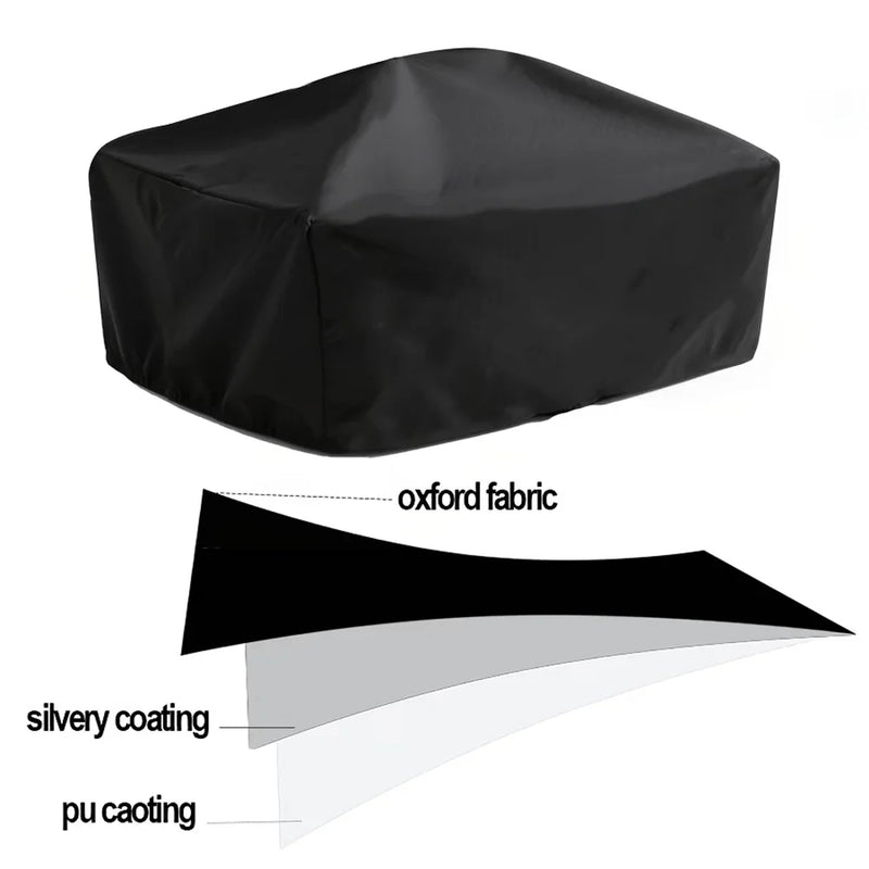 Housse plancha et barbecue de table en polyester 210D noir, 7 tailles de 44 à 90 cm