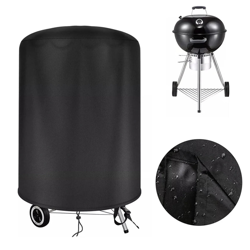 Housse barbecue ronde pour Weber 57 cm, bouilloire, Oxford imperméable noir, 70 x 70 cm
