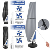 Housse de parasol droit ou déporté imperméable en Oxford 210D avec tige télescopique, 170 à 280 cm