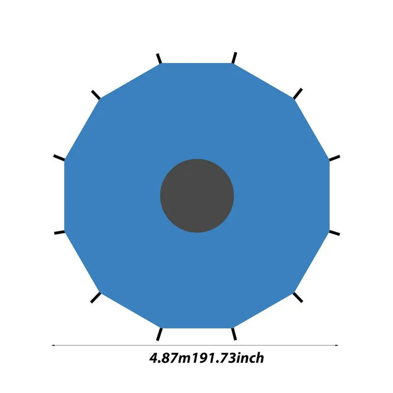 Toit pare-soleil de trampoline anti-UV imperméable, 1,83 à 4,88 m, pour 6, 8 ou 12 poteaux