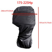 Housse de protection moteur hors-bord noire anti-poussière, Oxford 420D, 6 à 225 HP