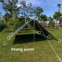 Bâche de camping auvent imperméable en polyester 190T, vert ou sable, 3x3 à 3x5 m