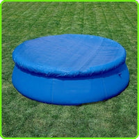 Bâche piscine hors sol ronde ou rectangulaire en PE, fixation par cordes, 7 dimensions
