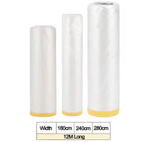 Bâche de protection peinture en film polyéthylène 12 m, largeur 1,8, 2,4 ou 2,8 m