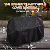 Housse de barbecue en polyester imperméable avec sangles réglables et poche de rangement, 61 x 48 x 33 cm