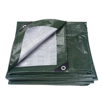 Bâche imperméable multi-usage avec œillets, polyéthylène 8 mil, verte ou bleue, de 2x3 à 4x5 m