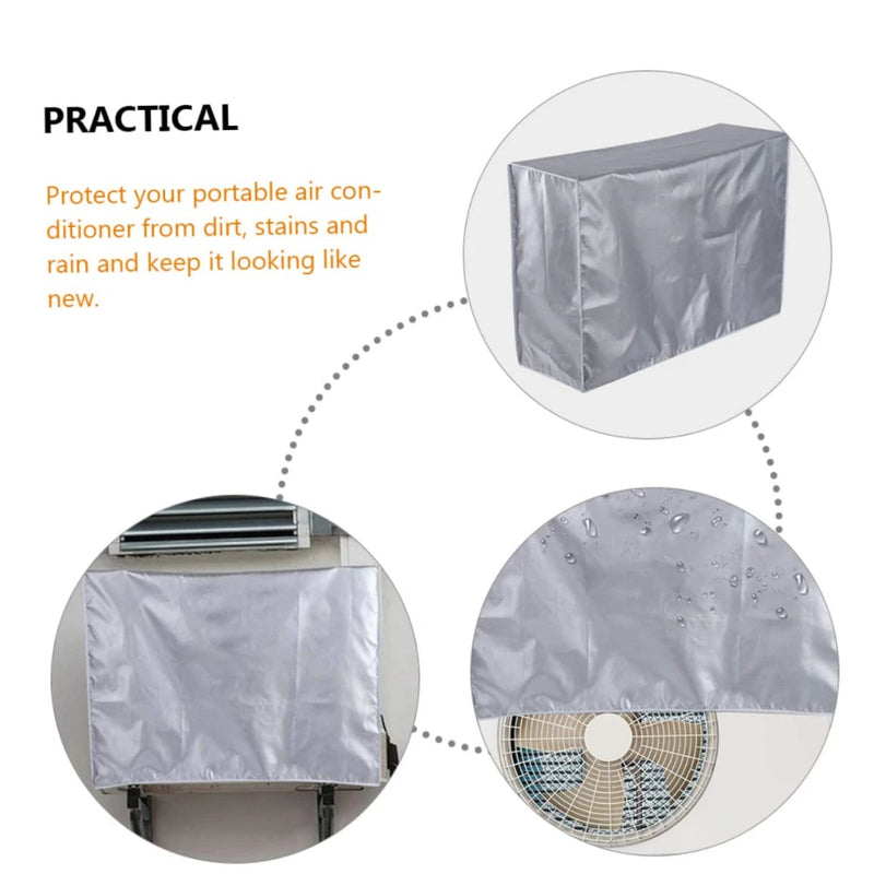Housse de climatiseur extérieur et de pompe à chaleur, polyester argenté imperméable, 75 à 105 cm