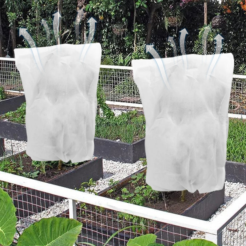 Housse d'hivernage blanche avec zip et cordon pour plantes, 5 tailles de 60x80 à 120x180 cm