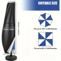 Housse parasol droit ou déporté toutes saisons, polyester, 6 hauteurs de 170 à 280 cm