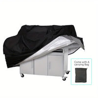 Housse de barbecue étanche en Oxford polyester 210D enduit argent, 7 tailles, noir