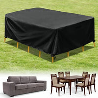 Housse salon de jardin Oxford 210D noire ou argentée, 36 tailles de 40x40x40 à 350x260x90 cm