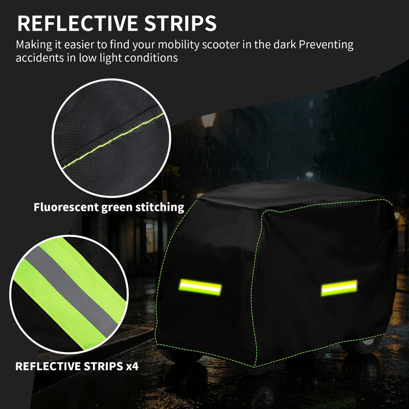 Housse de protection pour scooter de mobilité, Oxford 210D imperméable, 4 tailles