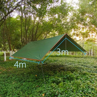 Bâche de camping auvent imperméable en polyester 190T, vert ou sable, 3x3 à 3x5 m