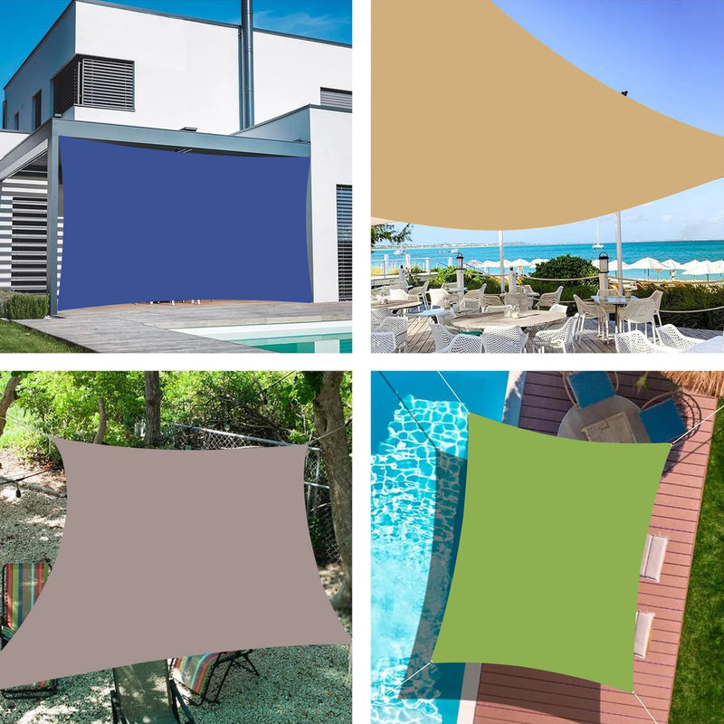 Voile d'ombrage rectangulaire anti-UV 95 % respirante, 13 coloris, 10 tailles