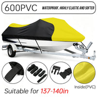 Housse jet ski remorquable imperméable 600D, tailles L et XL, 5 coloris dont jaune et noir
