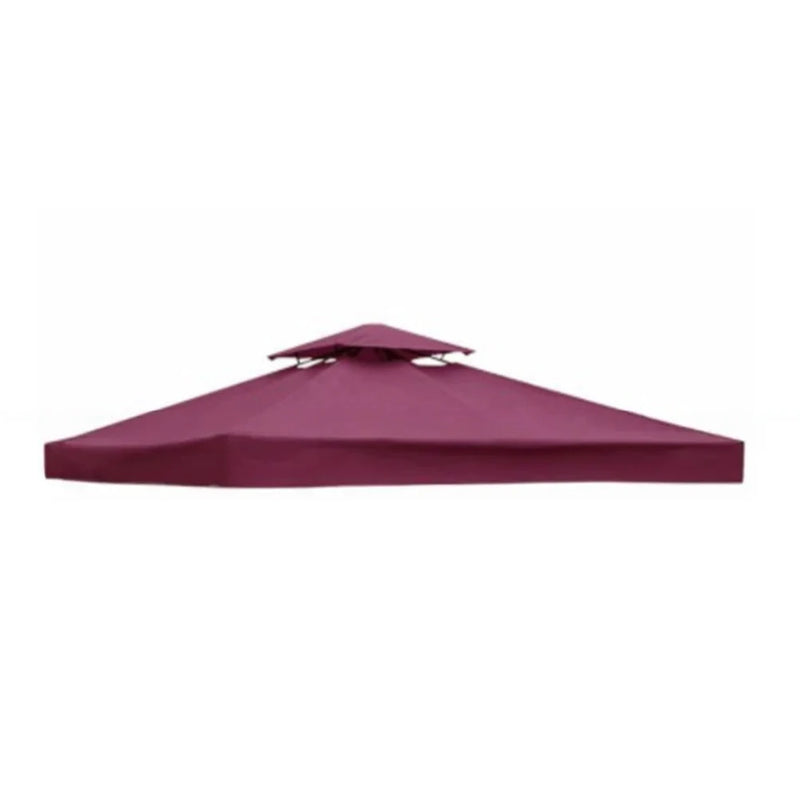Toit de tonnelle 3 x 3 m à deux niveaux ventilés, polyester 300D, poches d'angle renforcées