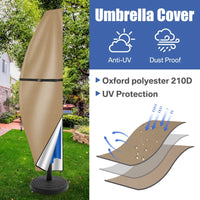 Housse parasol déporté imperméable Oxford 210D avec tige, 4 coloris, 205 à 280 cm