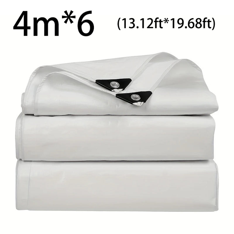 Bâche blanche imperméable en polyéthylène 0,3 mm, abri solaire et jardin, 19 tailles