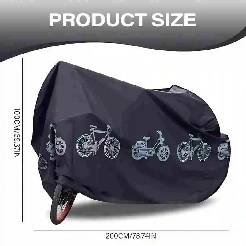 Housse vélo et moto imperméable en polyester, gris ou noir, 200 x 100 cm