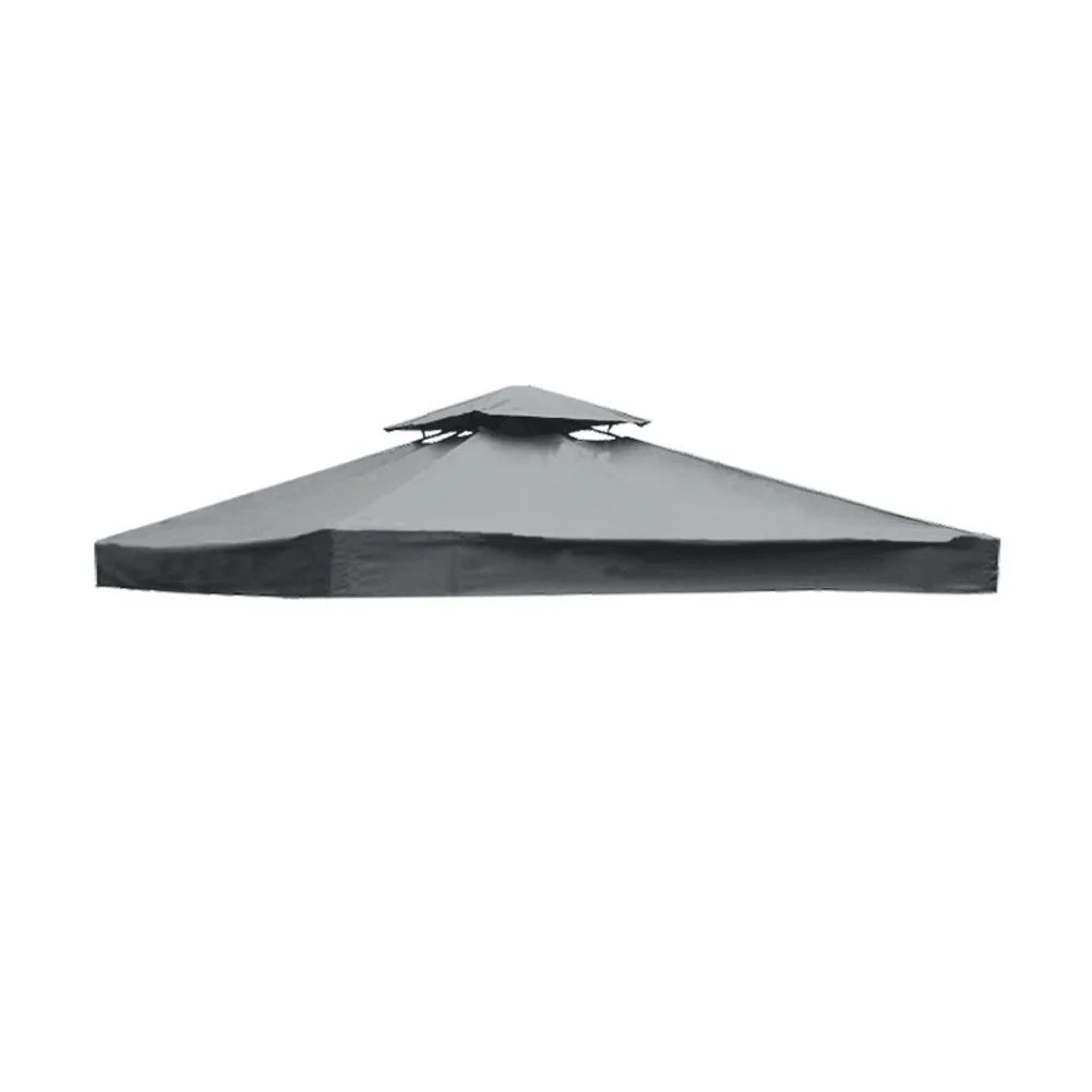 Toit de tonnelle 3 x 3 m à deux niveaux ventilés, polyester 300D, poches d'angle renforcées