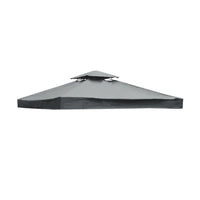 Toit de tonnelle 3 x 3 m à deux niveaux ventilés, polyester 300D, poches d'angle renforcées
