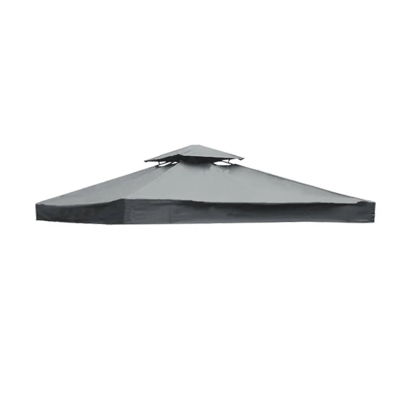 Toit de tonnelle 3 x 3 m à deux niveaux ventilés, polyester 300D, poches d'angle renforcées