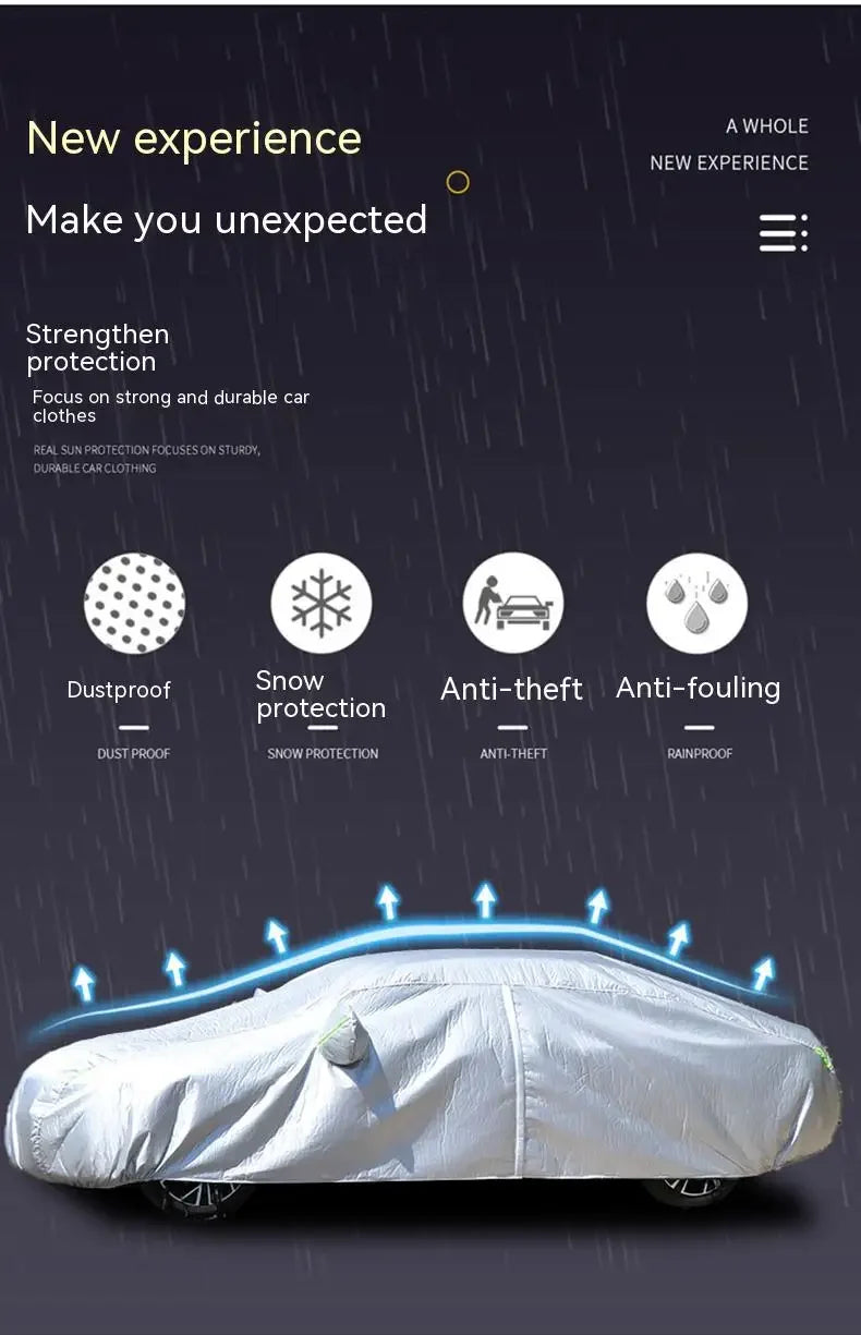 Housse voiture pour Peugeot 408, protection extérieure complète imperméable, anti-neige et anti-poussière, blanche ou noire