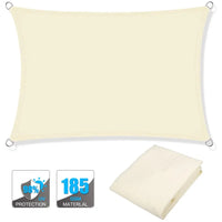 Voile d'ombrage rectangulaire polyester enduit PU anti-UV 98 %, 6 coloris, avec ou sans kit de fixation