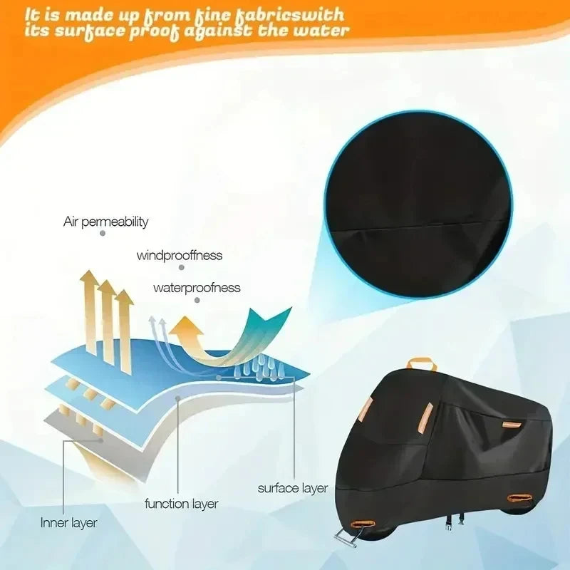 Housse moto imperméable toutes saisons, anti-poussière et anti-UV, intérieur et extérieur, XL à 4XL