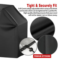 Housse barbecue polyester noire imperméable et coupe-vent, 5 tailles, rond ou à gaz