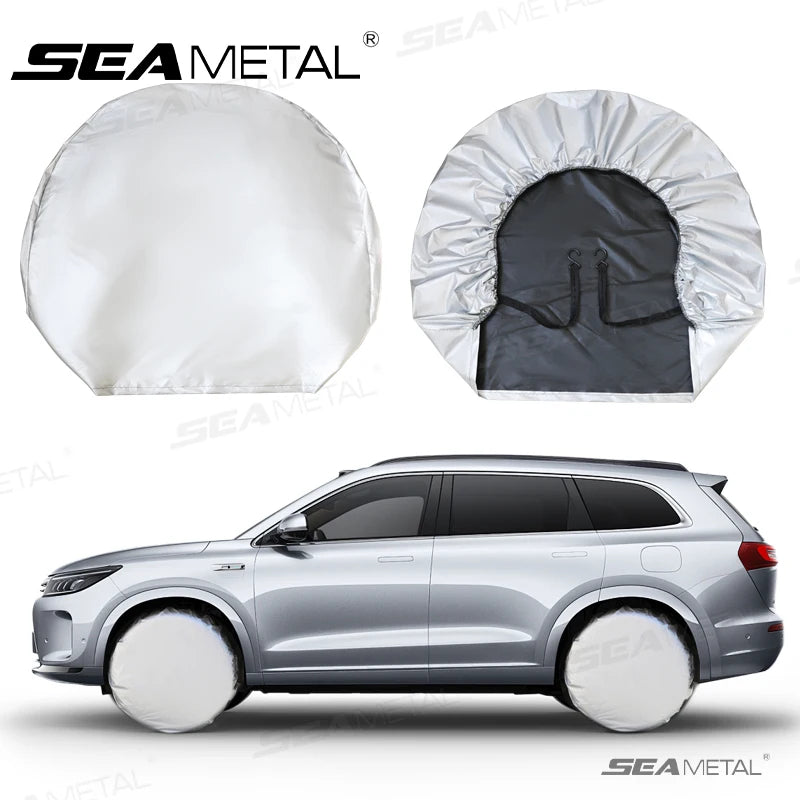 Housse de roue imperméable pour pneu de 74 à 81 cm, argent ou noir