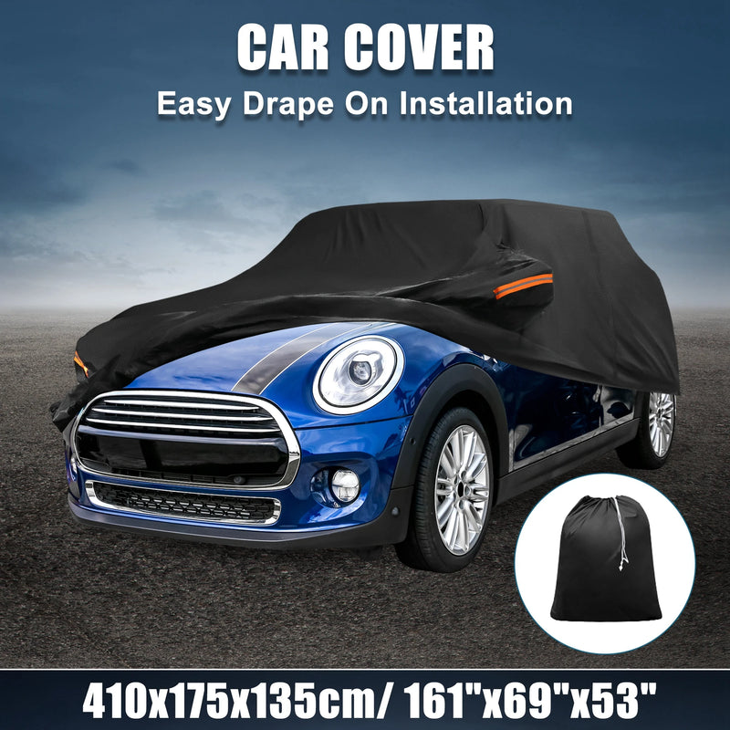 Housse voiture pour Mini Cooper 4 portes 2014-2024, noire, imperméable, 410 x 175 x 135 cm