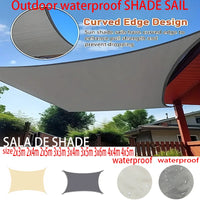 Voile d'ombrage carré ou rectangulaire polyester 300D imperméable, 15 tailles, 11 coloris