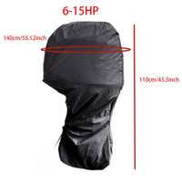 Housse de protection moteur hors-bord noire anti-poussière, Oxford 420D, 6 à 225 HP