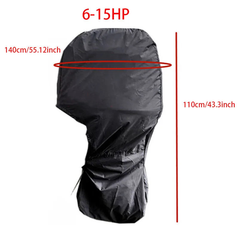 Housse de protection moteur hors-bord noire anti-poussière, Oxford 420D, 6 à 225 HP