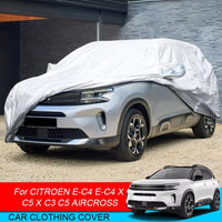 Housse voiture pour Citroën C3 Aircross (depuis 2019), Oxford argenté imperméable et anti-UV