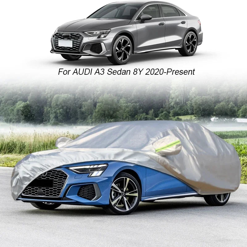 Housse voiture pour Audi A1 Hatchback GB, polyester 270T argent, anti-neige