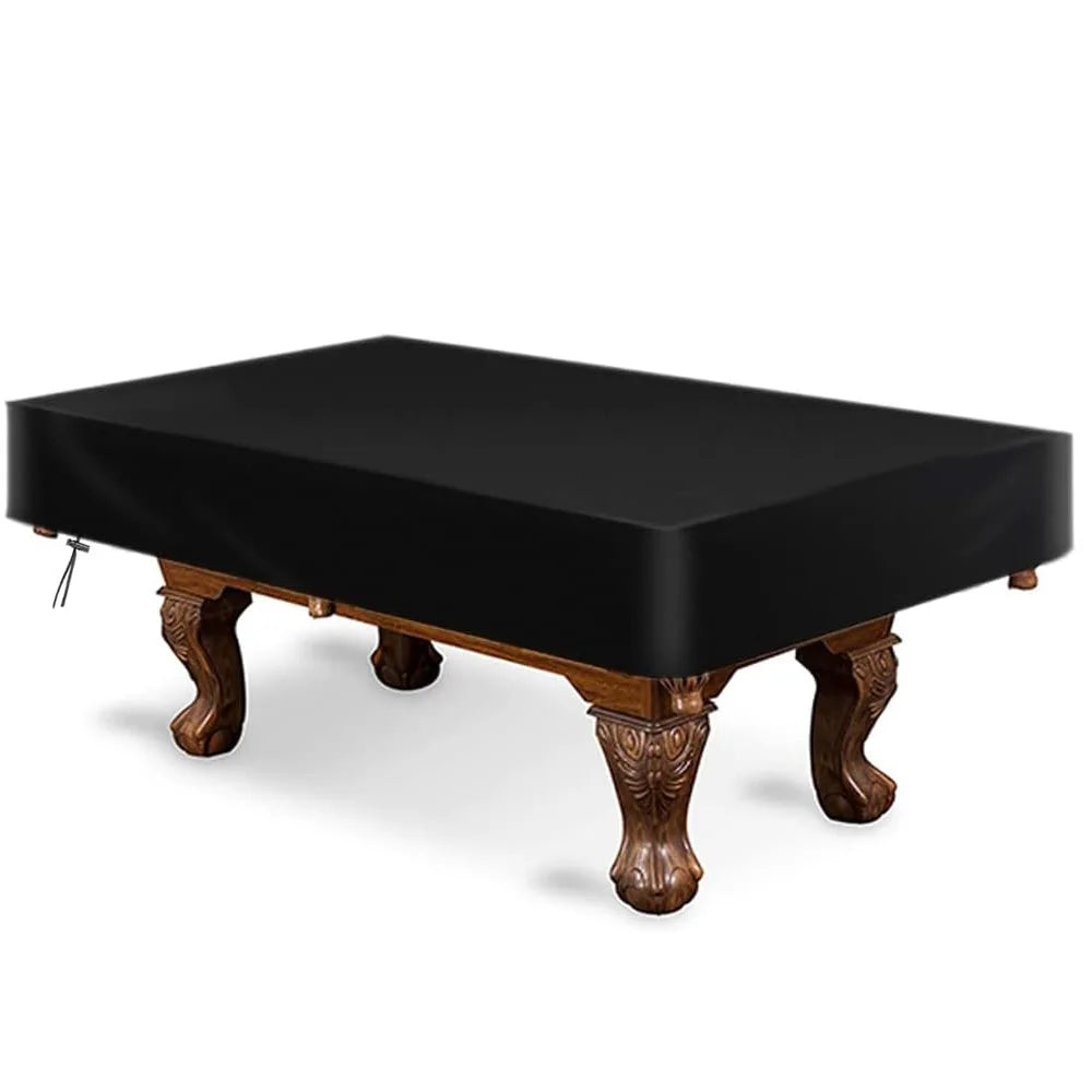 Housse billard noire ajustée imperméable et anti-UV, tissu Oxford enduit PU, 7, 8 ou 9 pieds