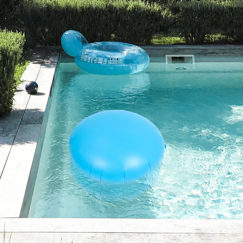 Coussin d'hivernage rond gonflable pour piscine hors sol, PVC bleu ciel, 120 x 120 cm