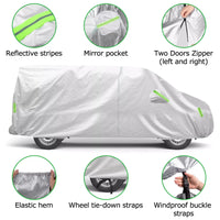 Housse de van pour Volkswagen Transporter T3, T4, T5 et T6, argentée, imperméable, 5,2 m