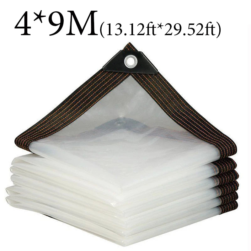 Bâche transparente imperméable avec œillets en polyéthylène de 2 x 4 à 5 x 10 m