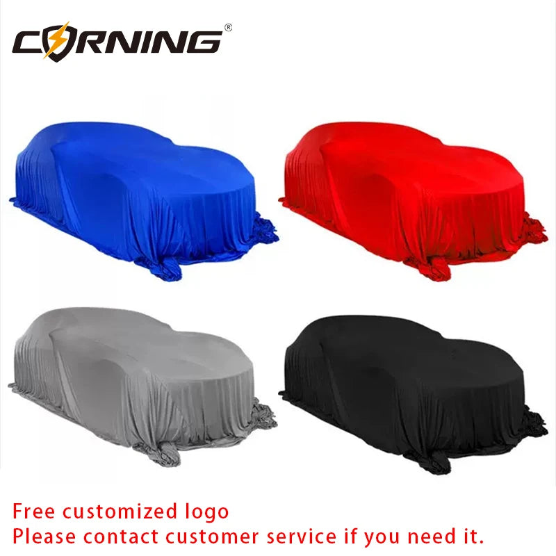 Housse de dévoilement de voiture personnalisable avec votre logo ou votre texte, tissu extensible, usage intérieur