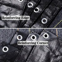Bâche noire imperméable anti-UV avec œillets, 5 tailles de 2x2 à 3x5 m