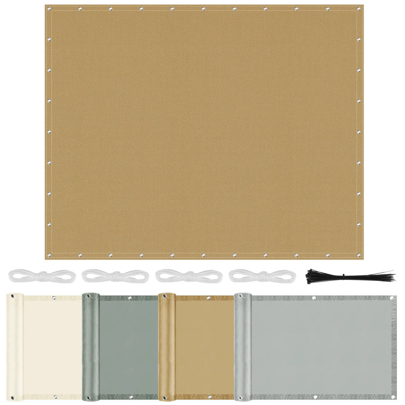 Voile d'ombrage écran d'intimité imperméable avec œillets, 0,75 x 6 à 4 x 5 m