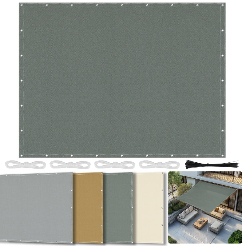 Voile d'ombrage rectangulaire Oxford à œillets, 4 coloris, 2 x 2 à 4 x 5 m